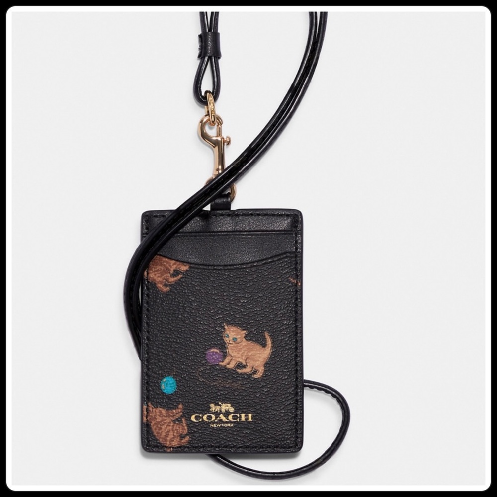 Coach - Id Lanyard With Cat Print